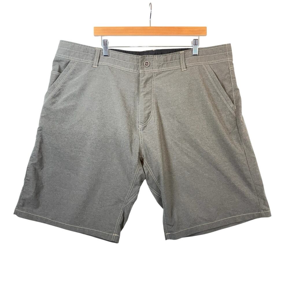 Kuhl Mens SIZE 42 Amphibia Quick Dry Shorts Style # 5129 Dark Gray/Green Khaki